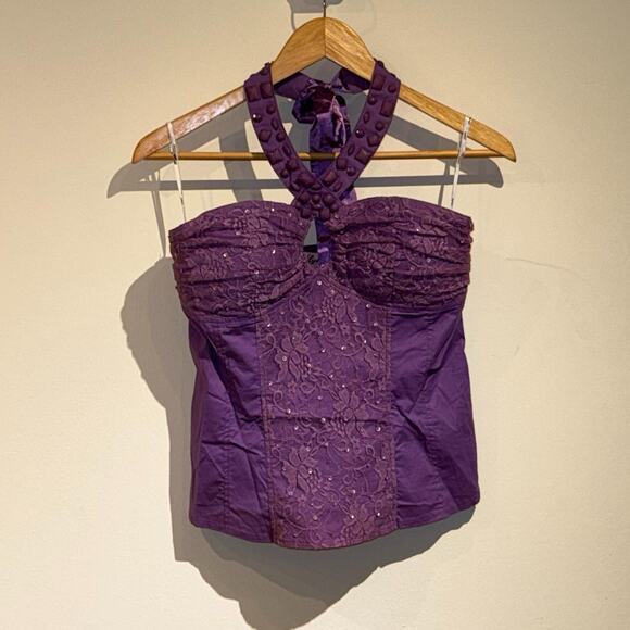 Purple Sequined Corset S - Picture 3 of 5